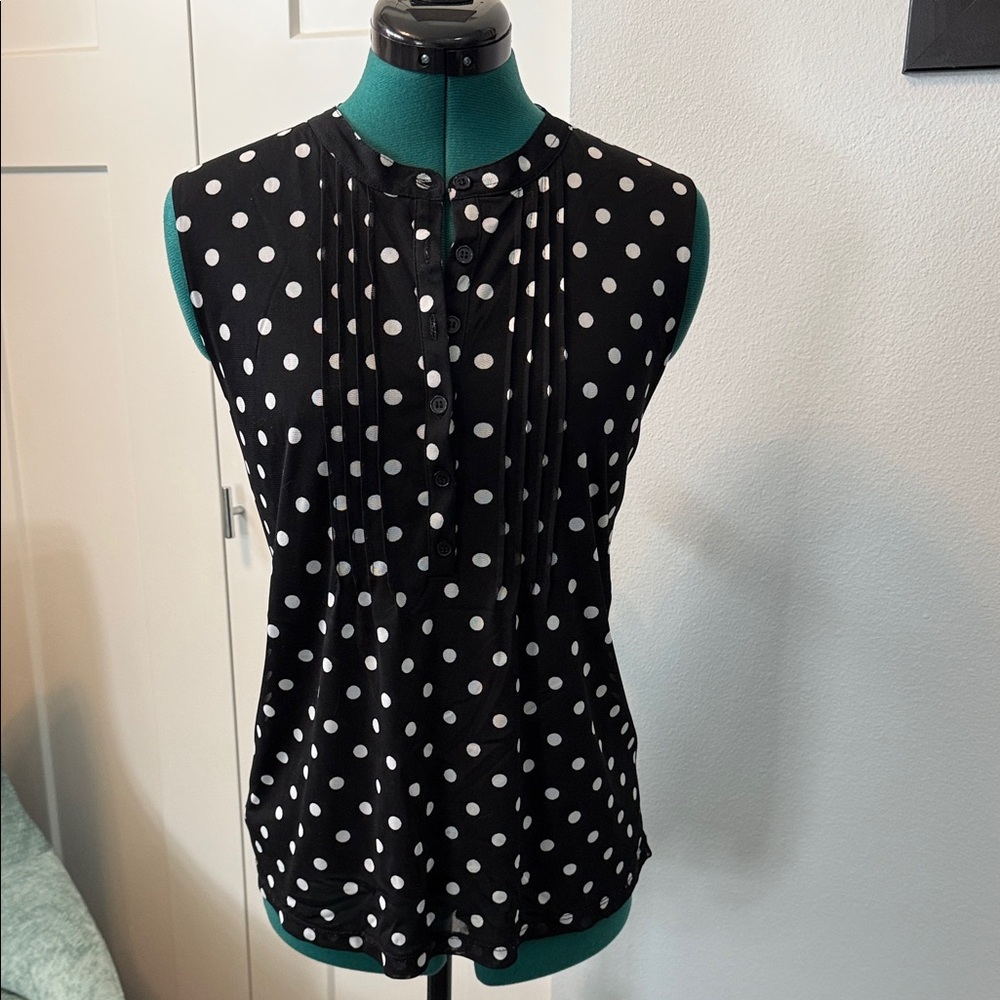 Liz Claiborne Black and White Polka Dot Blouse